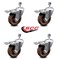 Service Caster 4 Inch High Temp Glass Filled Nylon 3/8 Inch Stem Caster Set Total Lock Brake SCC-TSTTL20S414-GFNSHT-381615-4 - alternate 5